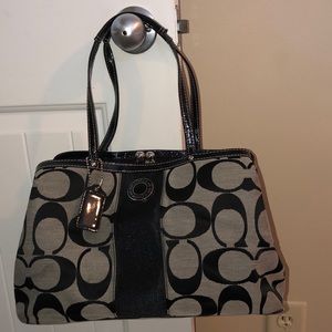 Coach Carryall F19190 Black Stripe Bag
